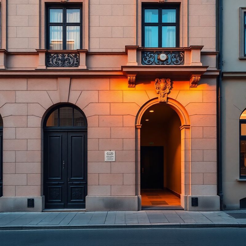 Historická pieskovcová fasáda budovy na tichej bratislavskej ulici v zlatom svetle